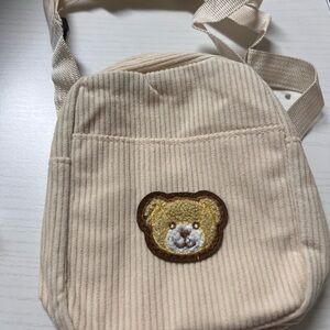 Cute Bear Embroidered Mini Backpack